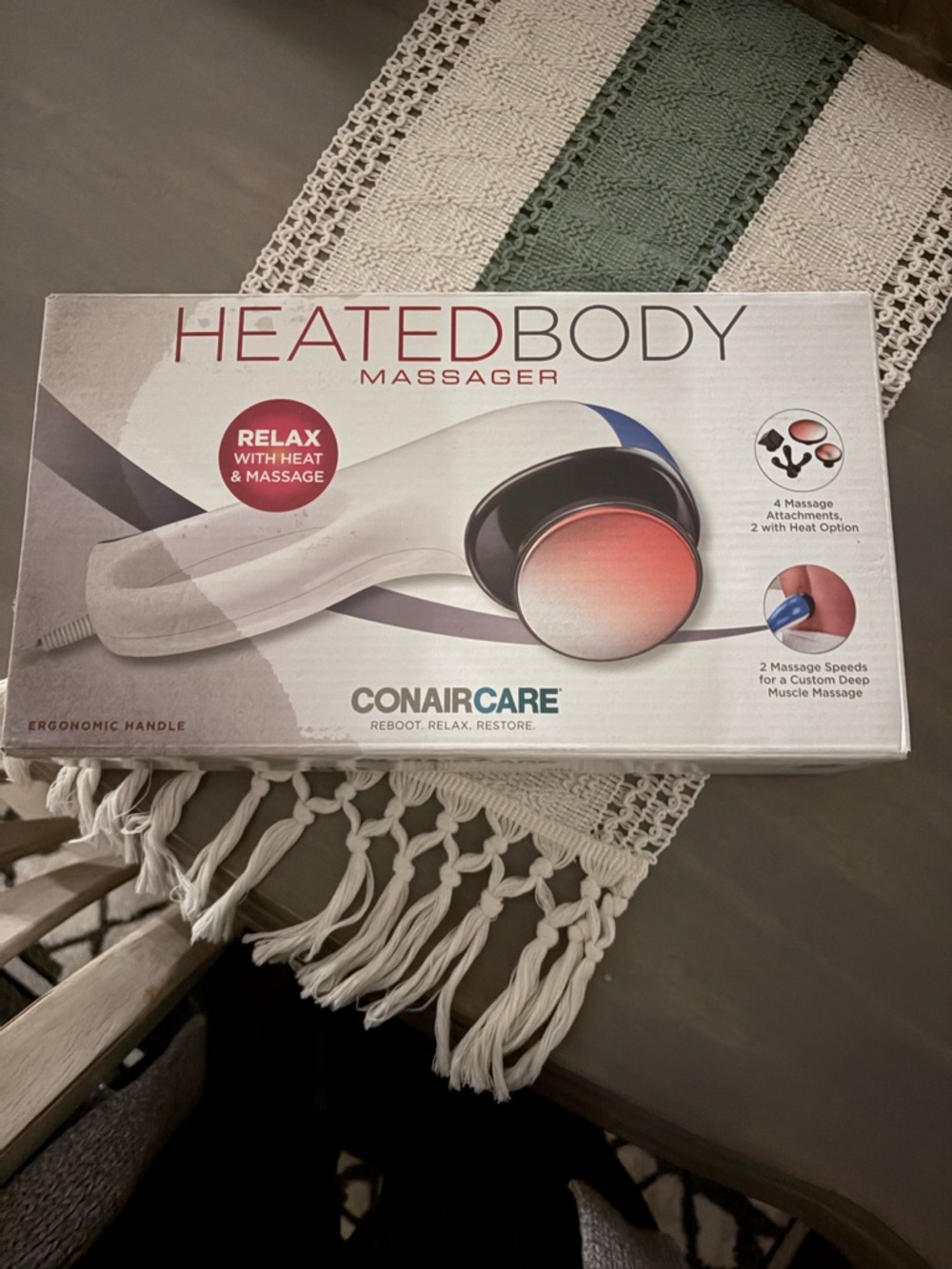 ConairCare Heated Body Massager - White/Black
